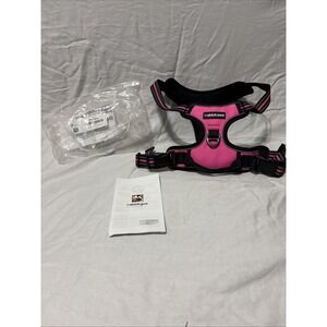 Rabbitgoo No-Pull Pet Harness W/ 2 Leash Clips Pink XL Padded Escape Proof NWT